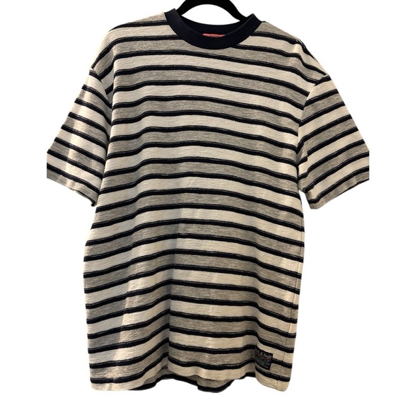 Scotch & Soda Other - SCOTCH & SODA men’s cotton terry fabric Tshirt. Gray,black white stripes. SZ MED